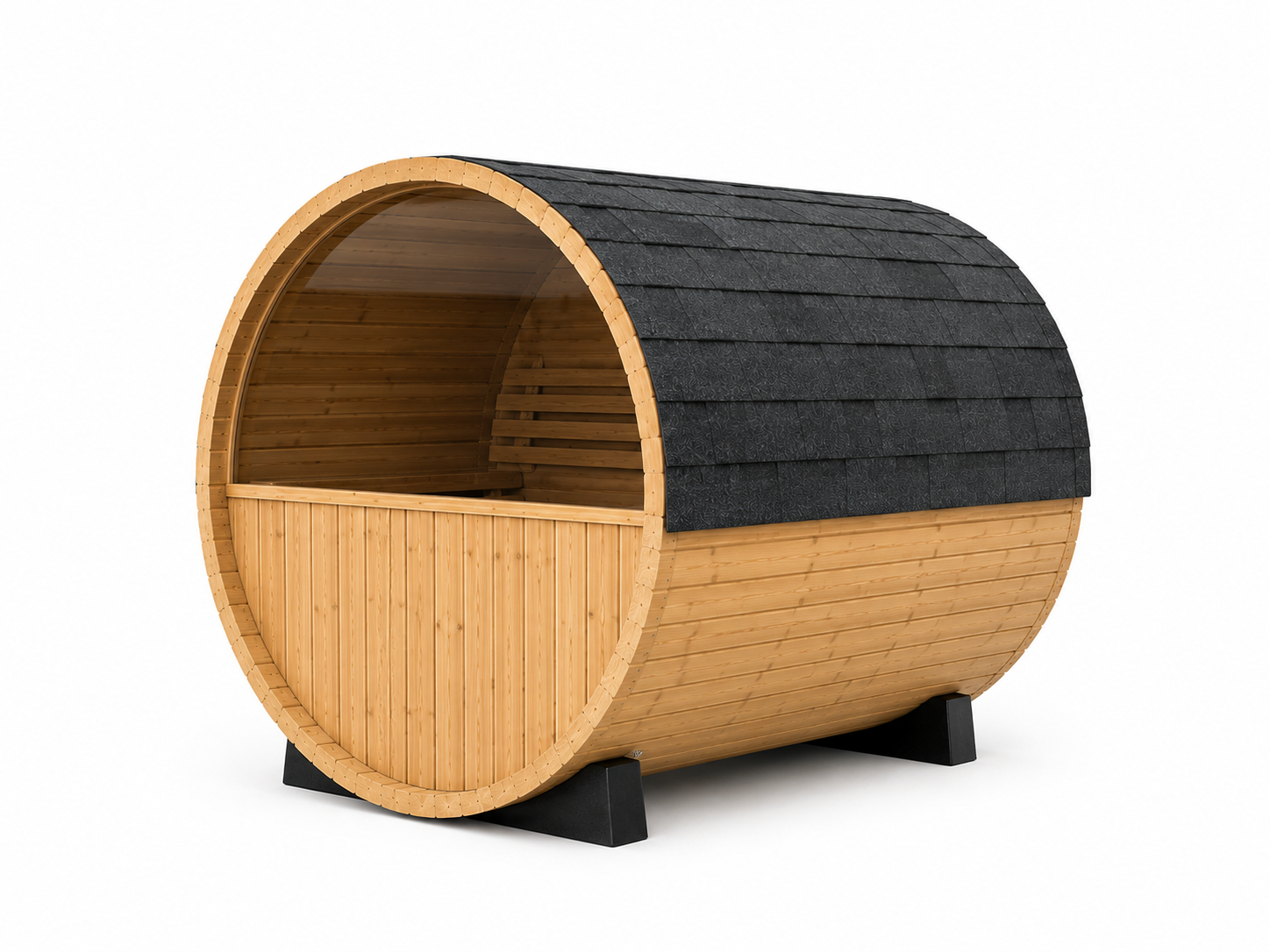 Nordic Outdoor Sauna 2 Person – Thermo Pine Half Glass ( Pre Order)