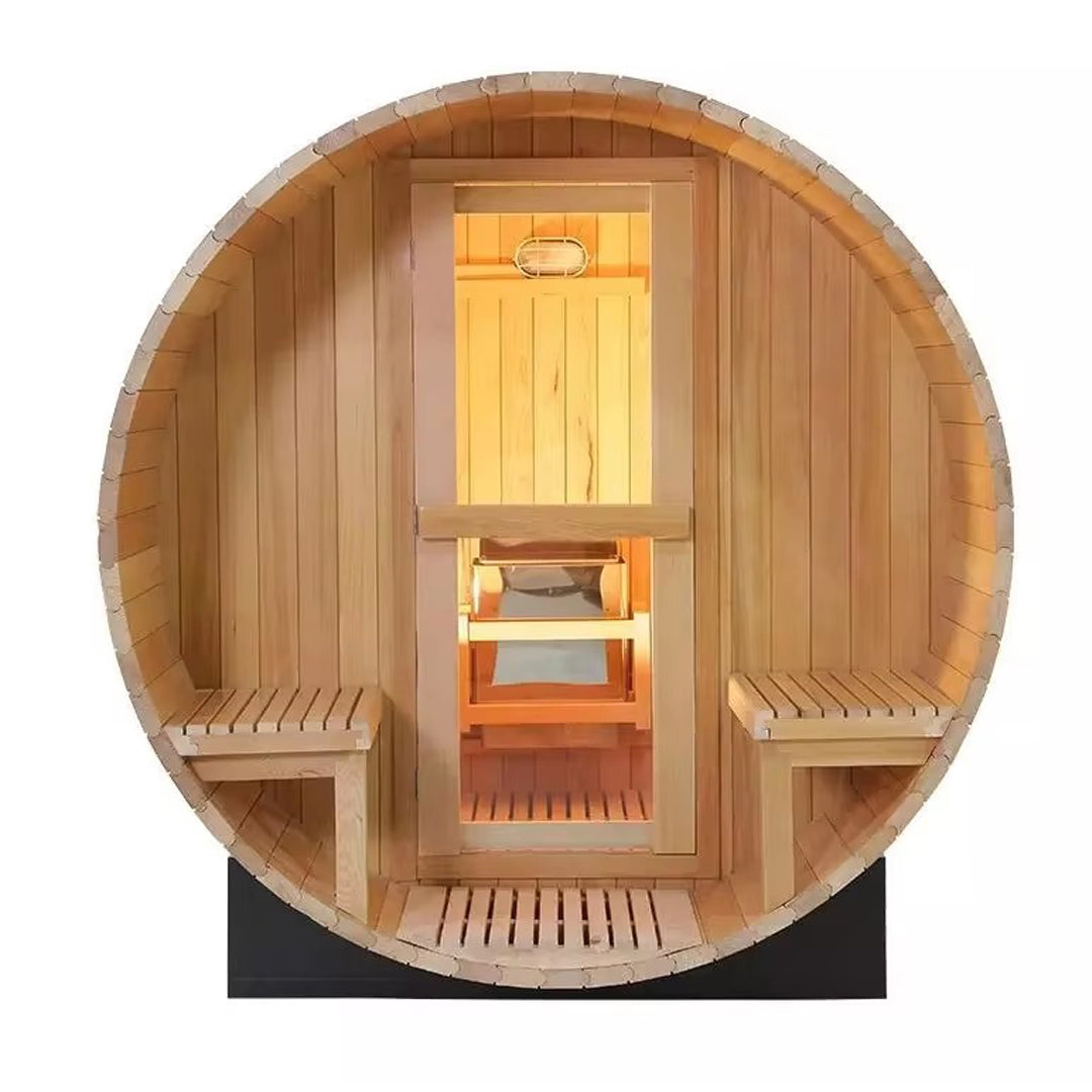 Full Back Glass Barrel Sauna 4-6 pers.