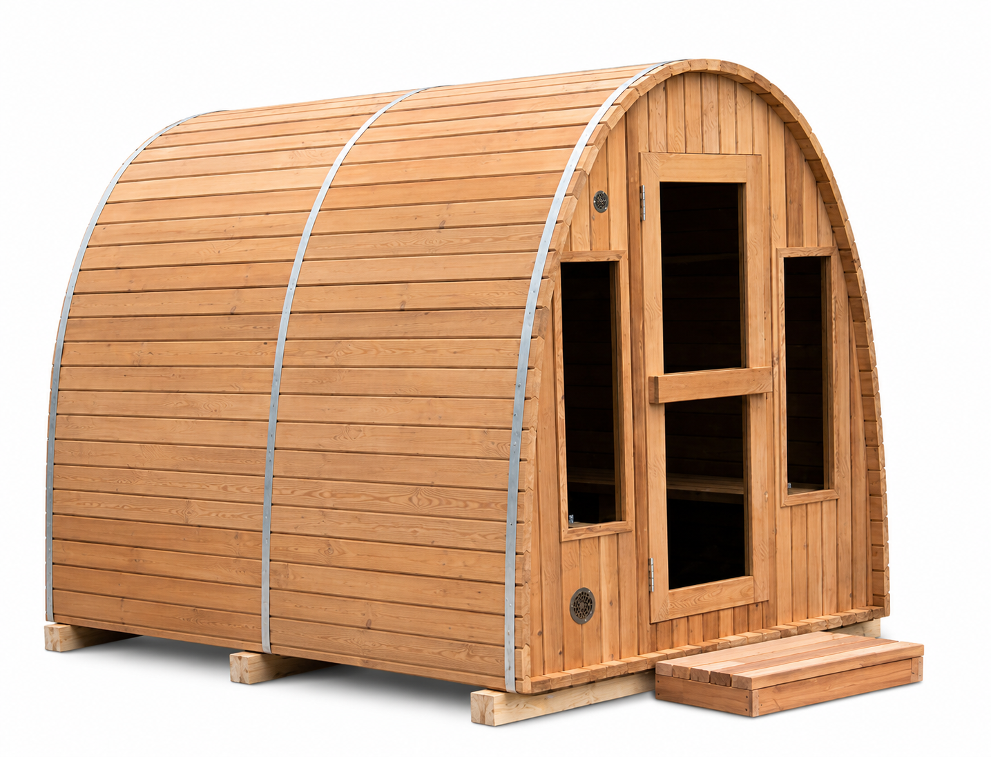 Outdoor POD Red Cedar Sauna 6-8 pers + Half glass (Pre-Order)