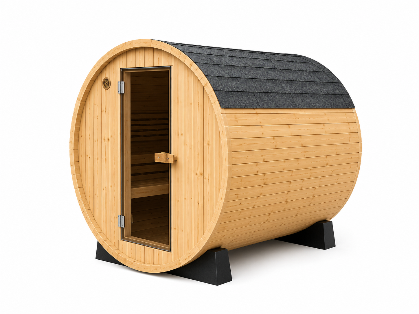 Nordic Outdoor Sauna 2 Person – Thermo Pine Half Glass ( Pre Order)