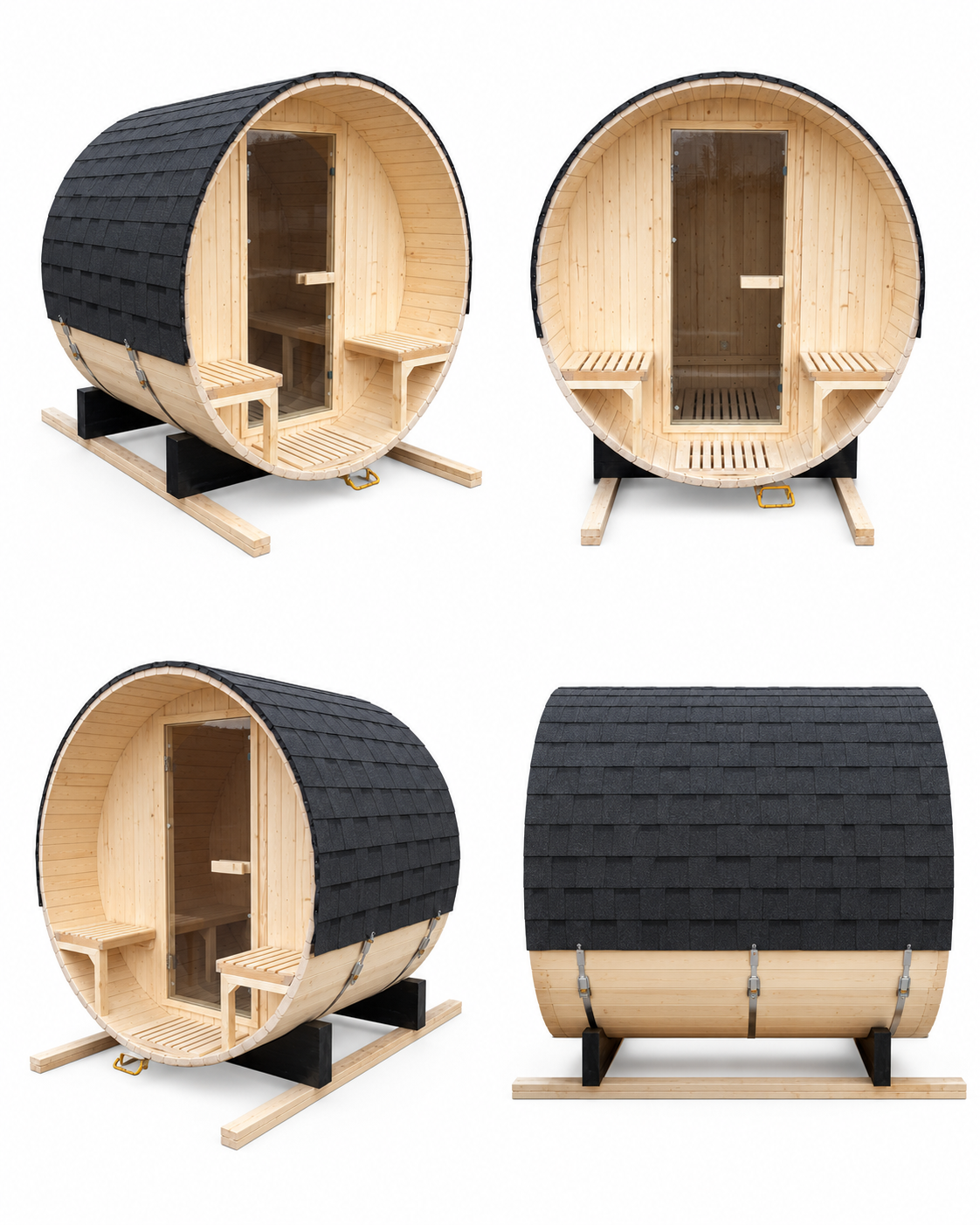 2 Person Outdoor Barrel Sauna With Porch *** In Stock ***